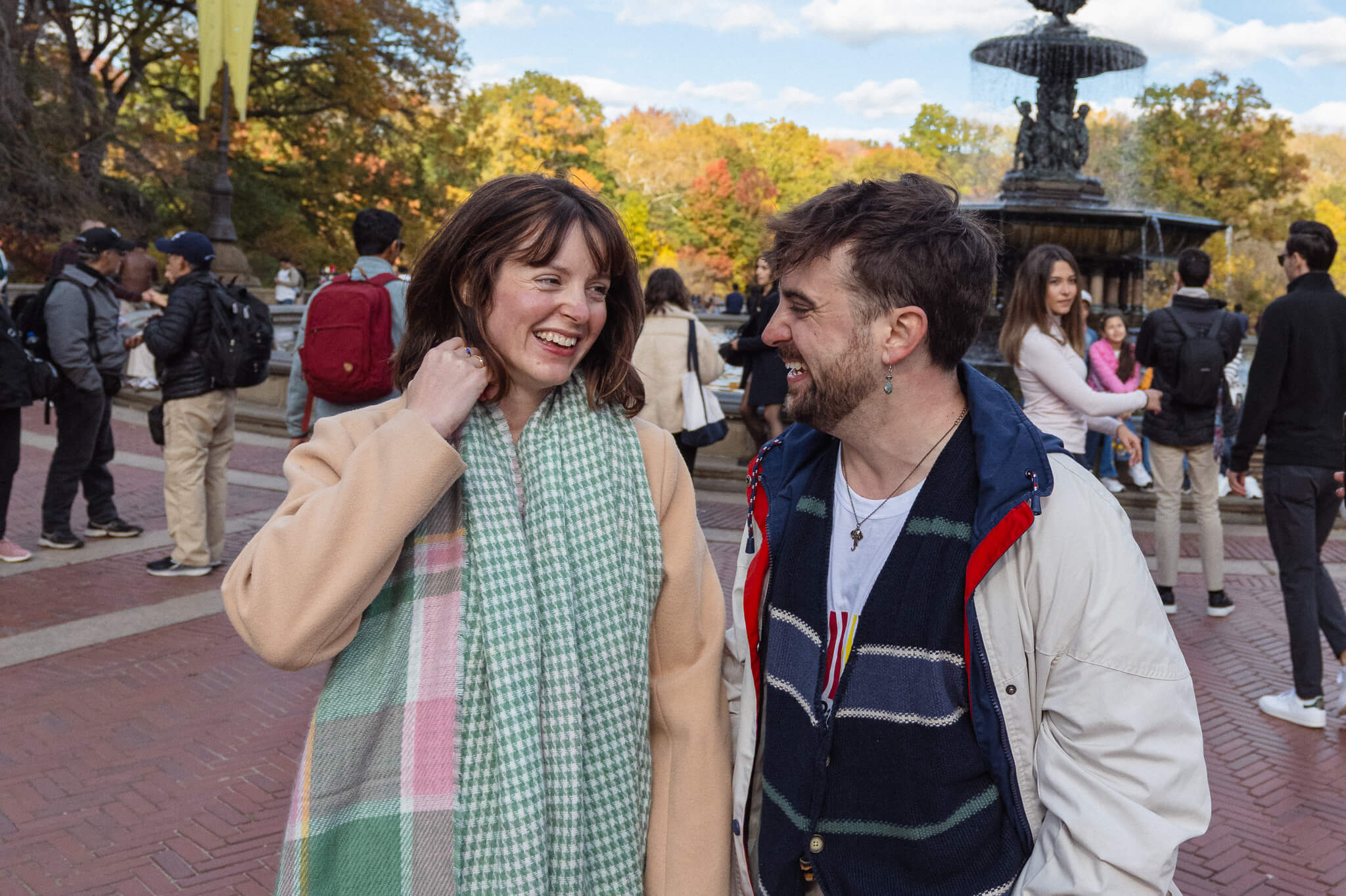 Engagement Session in the central park new york city by the Bethesda Fountain.