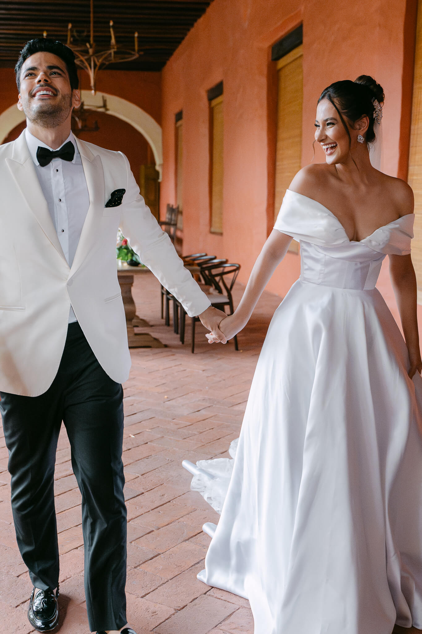 sofitel wedding couple portrait holding hands